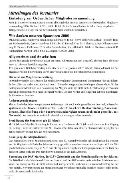 Gipfelbuch 2006 - DAV Zittau