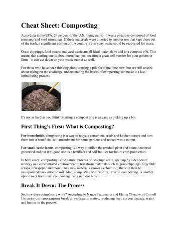 Cheat Sheet: Composting