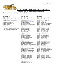 Liberty Hill ISD 2011-2012 Afternoon Bus Routes