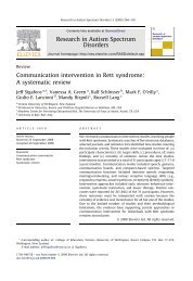 Communication intervention in Rett syndrome - The Meadows ...