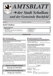 der Stadt Schalkau