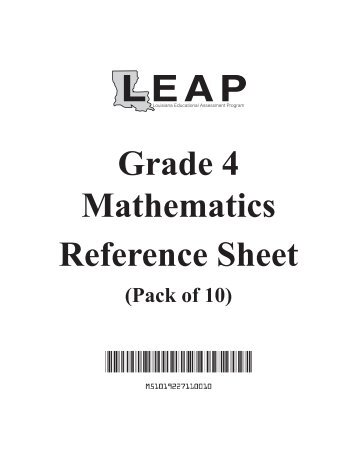 Grade 4 Mathematics Reference Sheet