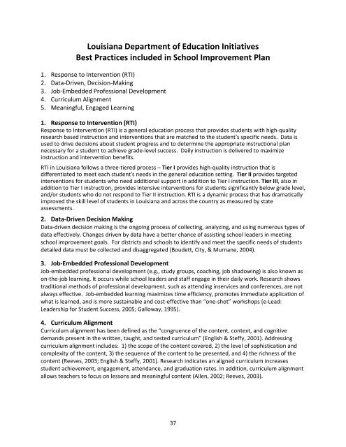 School Improvement - Louisiana Department of Education