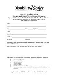 application form for disability rights texas board members