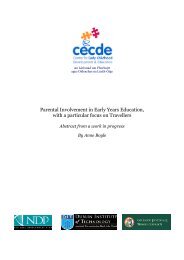 Parental Involvement in Early Years Education, with a particular ...