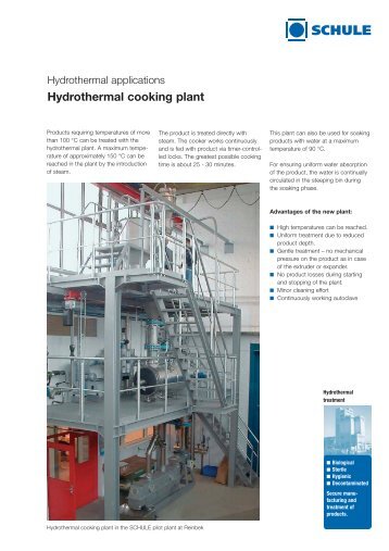 Hydrothermal cooking plant - FH SCHULE Mühlenbau