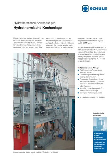 Hydrothermische Kochanlage - FH SCHULE Mühlenbau