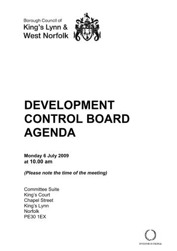 development control board agenda - Borough Council of King's ...