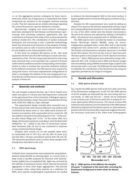 Surface-enhanced Raman and fluorescence joint analysis of soil ...