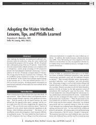 Adopting the Water Method: Lessons, Tips, and Pitfalls Learned