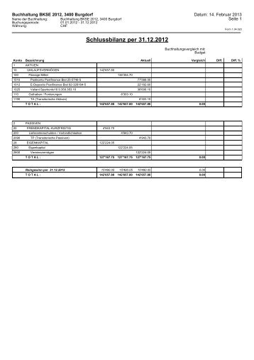 Bilanz und Erfolgsrechnung - Berner Konferenz fÃ¼r Sozialhilfe und ...