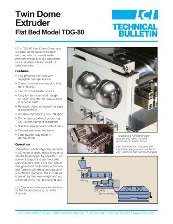 Twin Dome Extruder Flat Bed Model TDG-80 - LCI Corporation