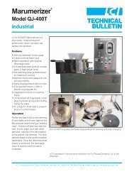 Marumerizer QJ-400T technical bulletin - LCI Corporation