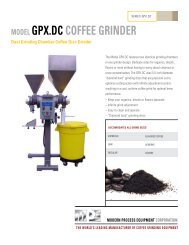 MODEL GPX.DC COFFEE GRINDER - Modern Process Equipment