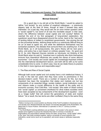 Enthusiasts, Tacticians and Sceptics: The World Bank, Civil Society ...
