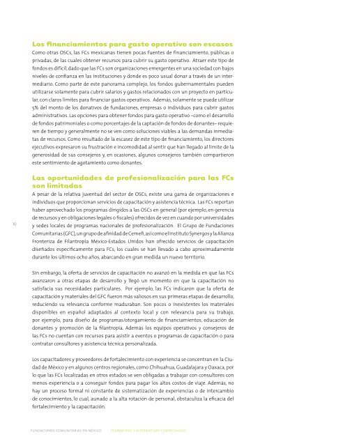 Fundaciones Comunitarias en MÃ©xico: - Alternativas y Capacidades