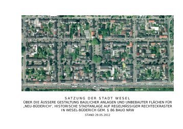 Entwurf der Gestaltungssatzung für den Ortskern Büderich - Wesel