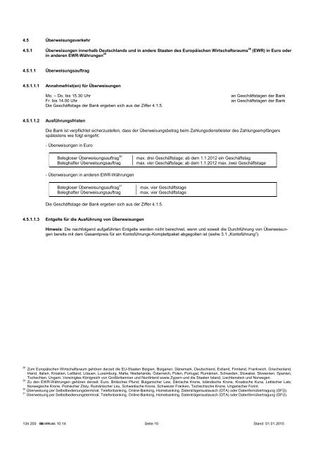 Preisverzeichnis - BANK IM BISTUM ESSEN eG