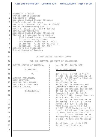 Here's a pdf of the Pellicano trial memo - Luke Ford
