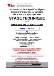 Stage technique CTR1 Ã  la Tour-de-Peilz - Ippon Karate Club Tivoli