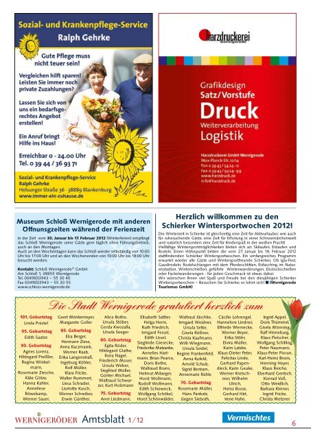 Amtsblatt Stadt Wernigerode  01 - 2012