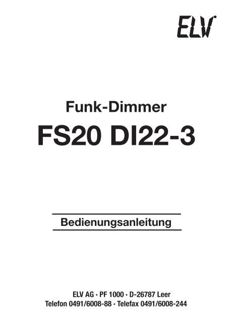 FS20 DI22-3 - ELV