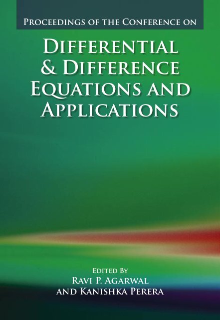 DIFFERENtIAl & DIFFERENCE EqUAtIONS ANd APPlICAtIONS