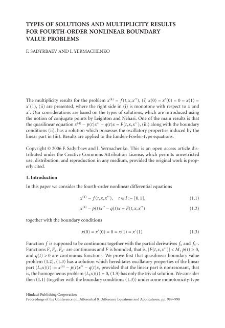 DIFFERENtIAl & DIFFERENCE EqUAtIONS ANd APPlICAtIONS