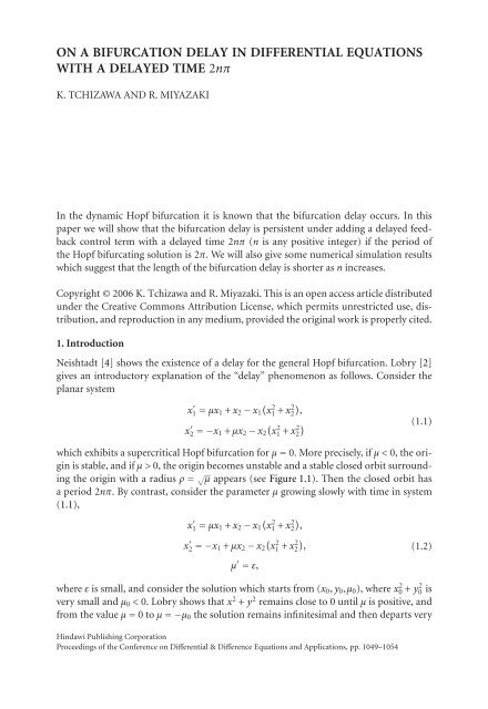DIFFERENtIAl & DIFFERENCE EqUAtIONS ANd APPlICAtIONS