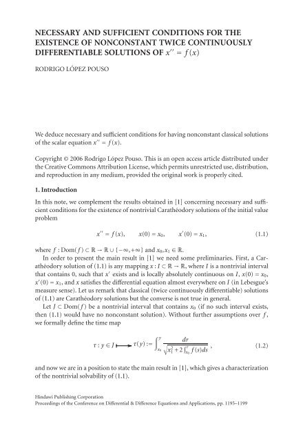 DIFFERENtIAl & DIFFERENCE EqUAtIONS ANd APPlICAtIONS