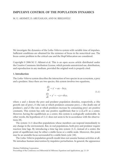 DIFFERENtIAl & DIFFERENCE EqUAtIONS ANd APPlICAtIONS