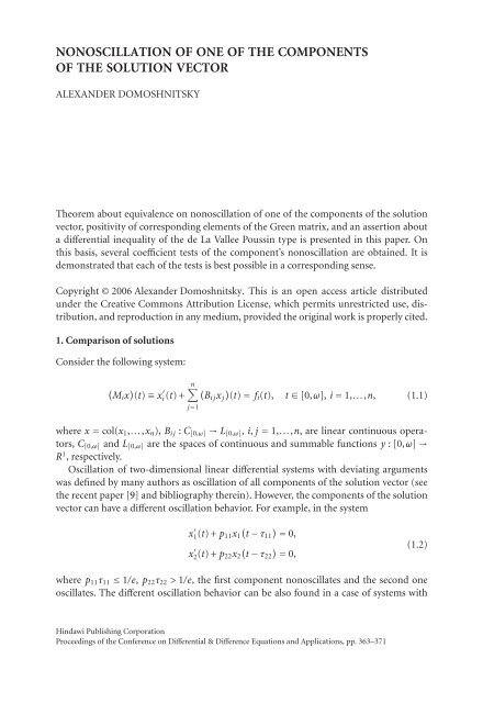 DIFFERENtIAl & DIFFERENCE EqUAtIONS ANd APPlICAtIONS