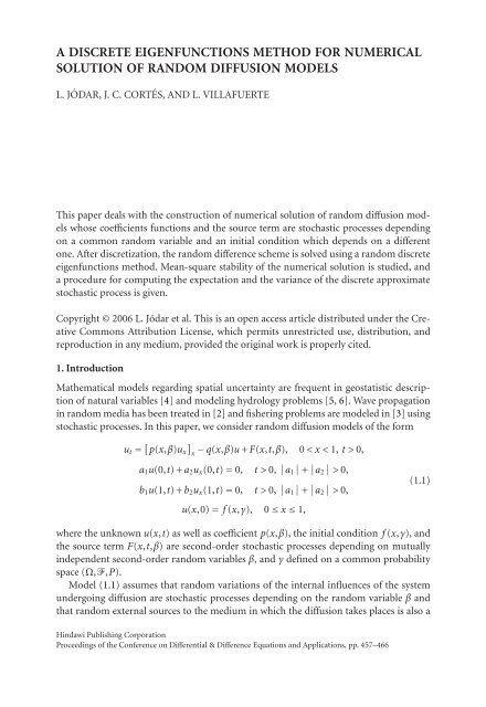 DIFFERENtIAl & DIFFERENCE EqUAtIONS ANd APPlICAtIONS