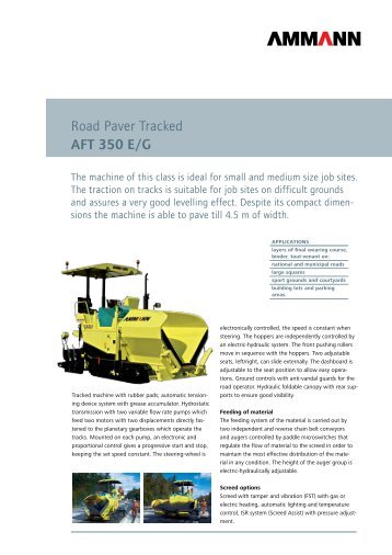 Road Paver Tracked AFT 350 E/G - Ammann Group