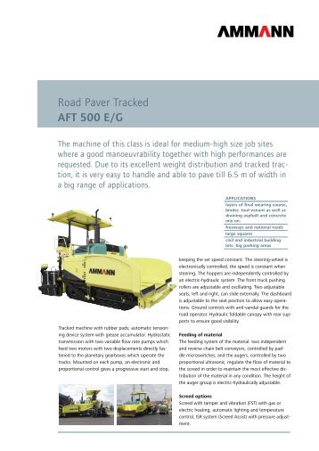 Road Paver Tracked AFT 500 E/G - Ammann Group