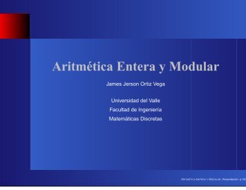 Aritmética Entera y Modular