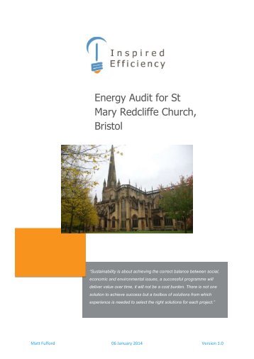 Energy Audit for St Mary Redcliffe Church, Bristol