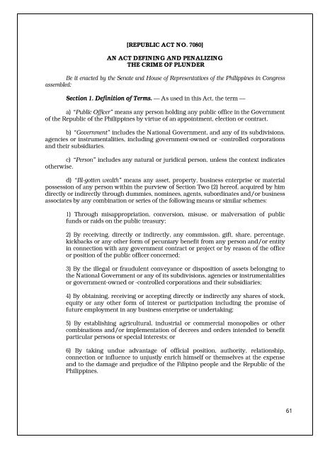 [REPUBLIC ACT NO. 7080] AN ACT DEFINING AND PENALIZING ...