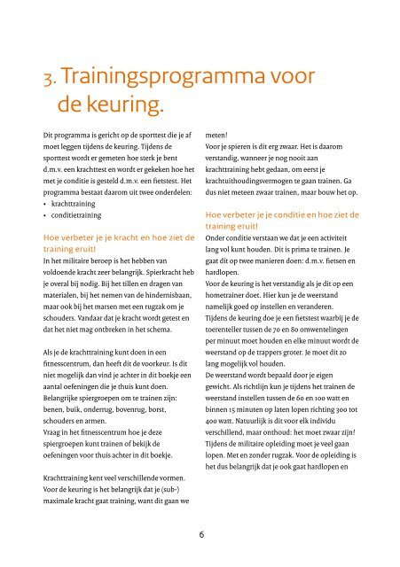 brochure 'Fit op de keuring' -  Werken bij de  Landmacht