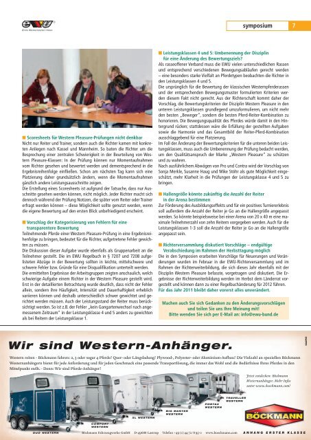 EWU PREMIERE - Erste Westernreiter Union Deutschland  e.V.