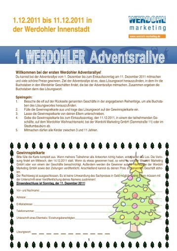 1. Werdohler Adventsrallye - Werdohl Marketing GmbH