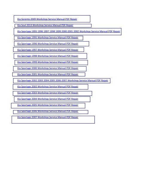 Kia Rio 2005 Service Manual PDF Workshop Repair