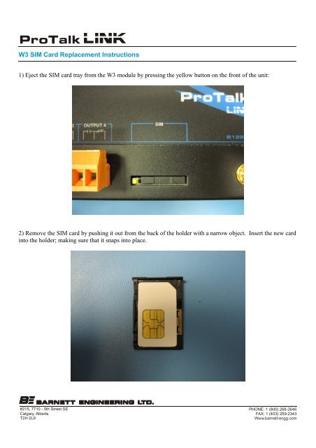 W3 SIM Card Replacement Instructions
