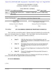 (IN CHAMBERS) ORDER RE PROPOSED SCHEDULE The Court ...