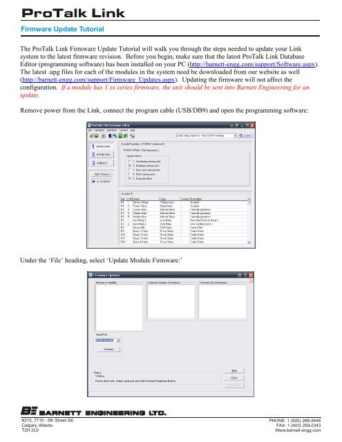 ProTalk Link Firmware Update Tutorial - Barnett Engineering Ltd