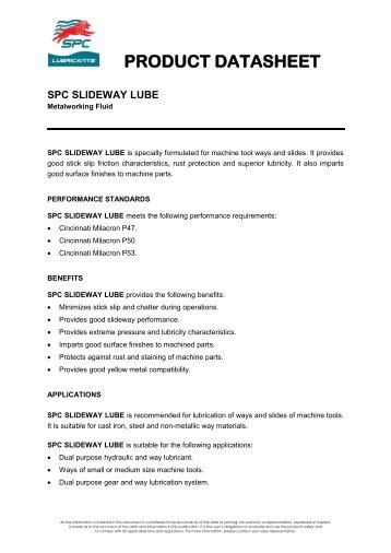 SLIDEWAY LUBE - SPC