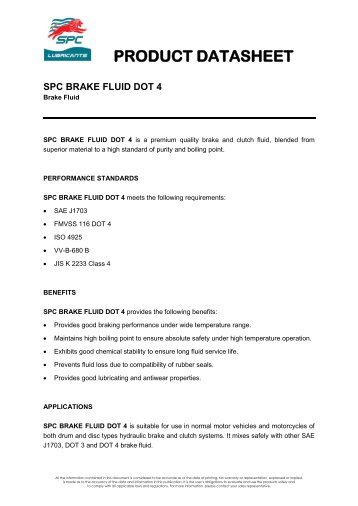 spc brake fluid dot 4