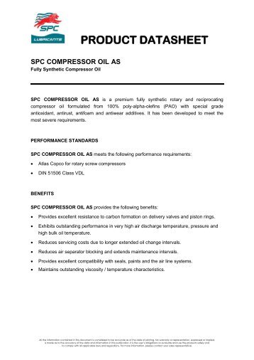 spc compressor oil as