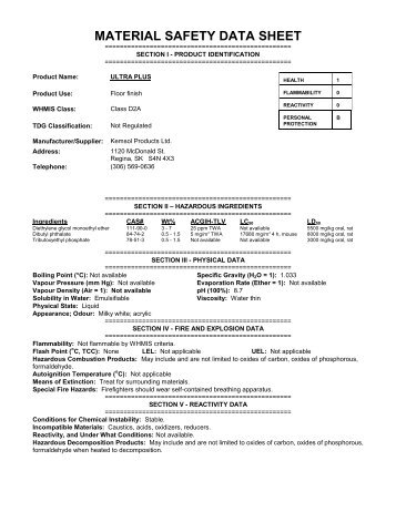 MATERIAL SAFETY DATA SHEET - Kemsol