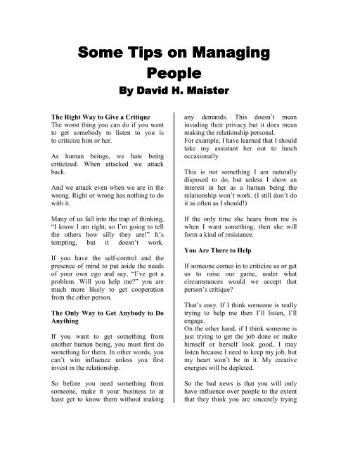Pdf Version David Maister